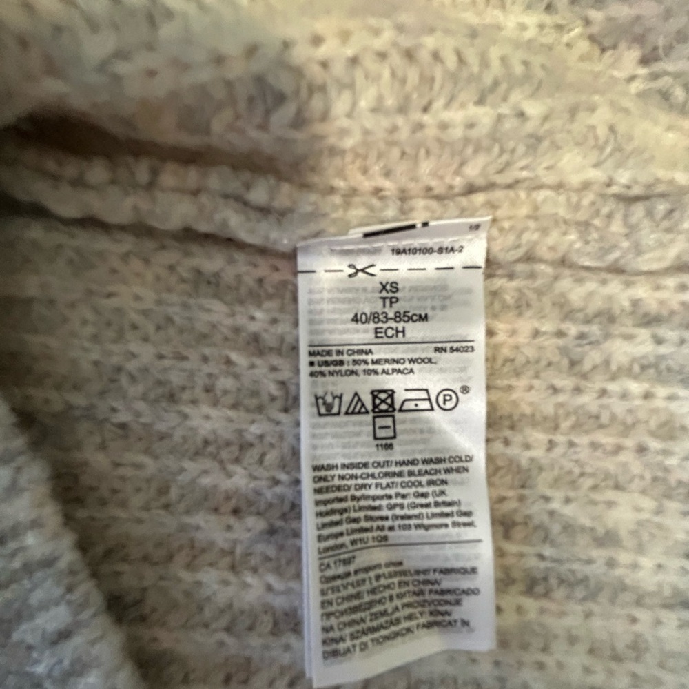 BANANA REPUBLIC gray alpaca blend v-neck boxy oversized sweater XS - Picture 7 of 10